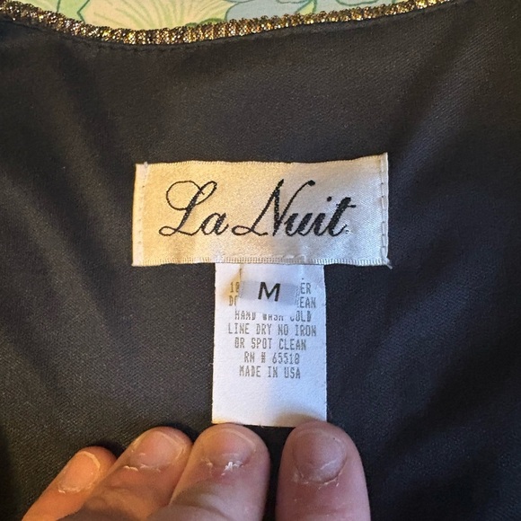 VINTAGE; Metallic gold micro pleat La Nuit  blouse Size M - Picture 3 of 8